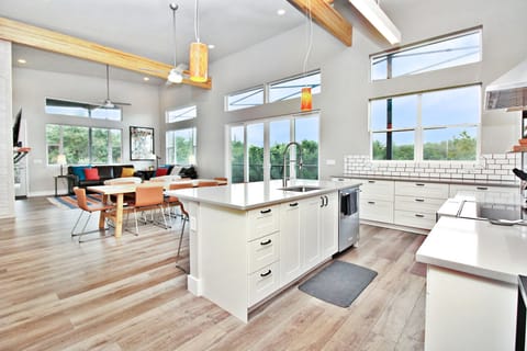 Lots of natural light from the large windows overlooking the river