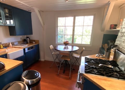 Efficient, complete kitchen with Wolf range, and every appliance you would need.