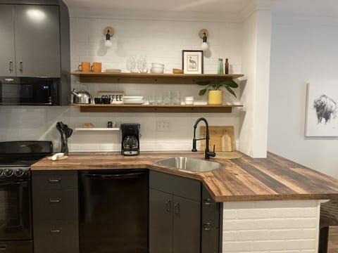 Open kitchen. Plenty of counter space.