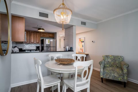 Dining table seats four