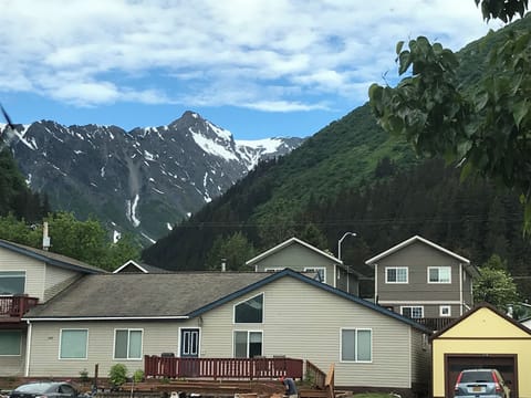 View from the living room window. You can see the infamous Mt. Marathon here.