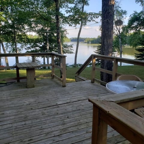 Enjoy a picture perfect view of the lake while sipping on some beverages