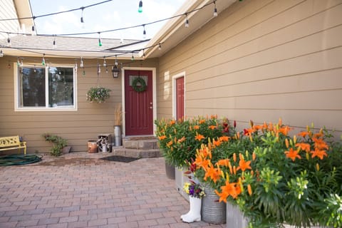 Main entrance.  So many beautiful flowers
