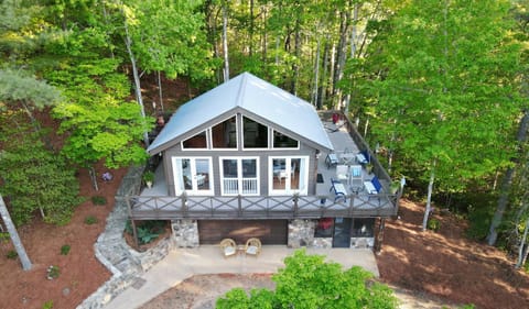Aerial view of Cozy Cabin in the woods