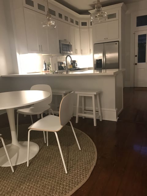 Dining area and kitchen.