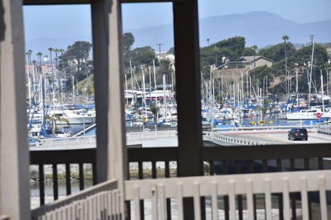 View of the harbor to the right on the balcony
