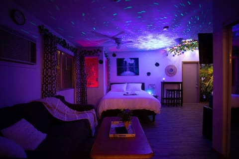 Turn down the lights and turn the projector on for some wonderful night time ambiance.