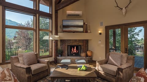 Great room with a view, fireplace