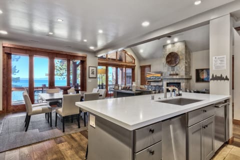 Enjoy breathtaking views of Lake Tahoe while preparing family meals
