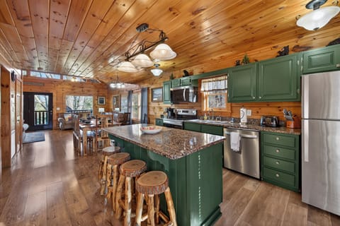 Entry & Kitchen Island with 4 stools.