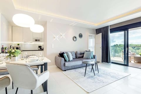 Living room with a comfortable sofa and TV.