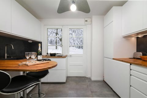 Kitchen  patio doors open to the garden