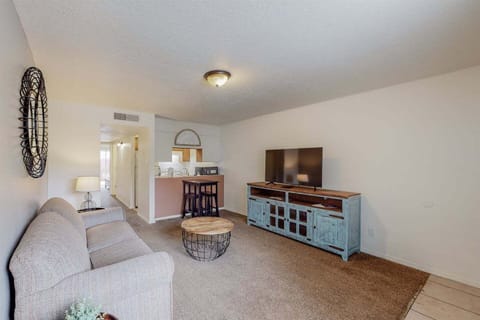 Smart television and colorful furnishings