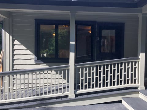 Apartment entrance (Separate entrance in rear of building). 