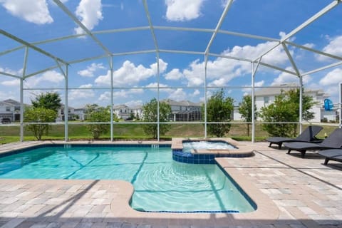 Private screened pool and spa