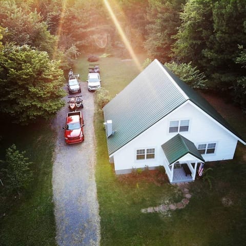 Half an acre. Plenty of level parking for boats and kayaks.