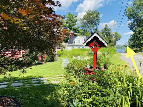 400 feet down the lane to lake access at beach, summer 2021