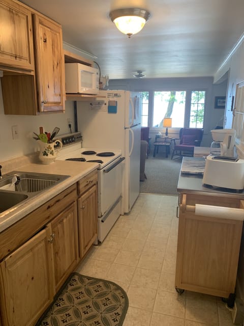 Fully equipped galley kitchen (no dishwasher!)