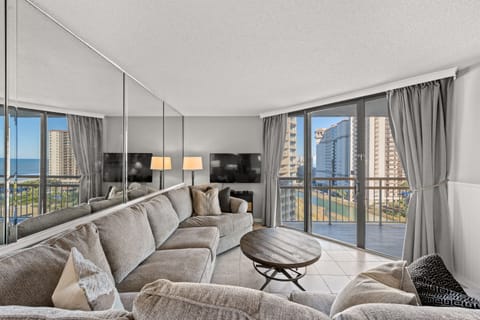 Perfect room for friends and family to gather around for movie night.