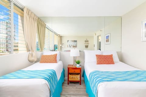 One twin-size and one full-size bed