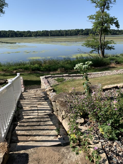 Stairs to the lake.