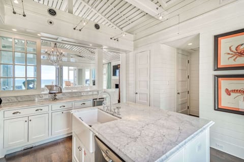 Kitchen is well supplied for cooking