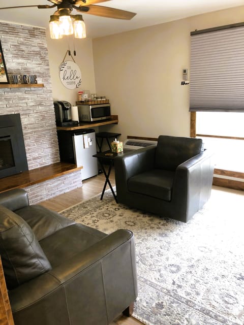 Comfortable living room area to enjoy morning coffee.