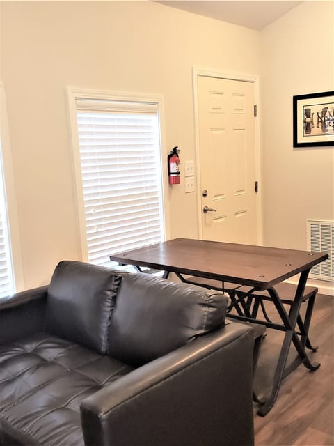 Open concept living room with fireplace
