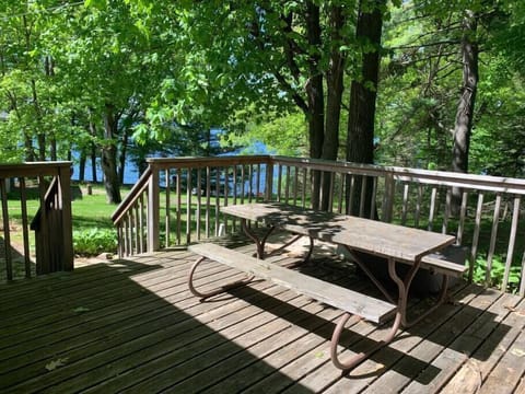Deck is steps away from the lake