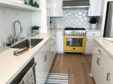 State of the art, modern, retro kitchen with Berttizoni appliances.