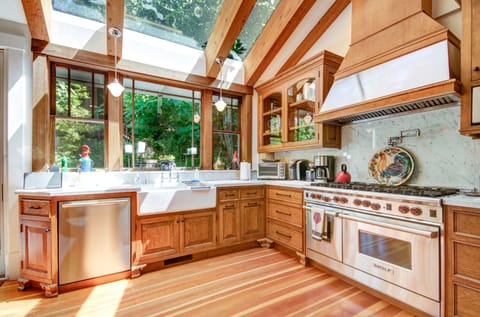 Kitchen with Wolf Range and Sub Zero Refrigerator