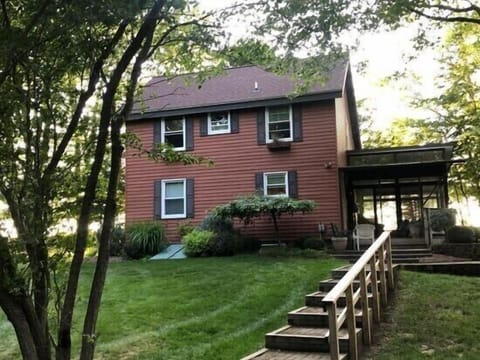 Set back off a private road on the bluff with an awesome view.