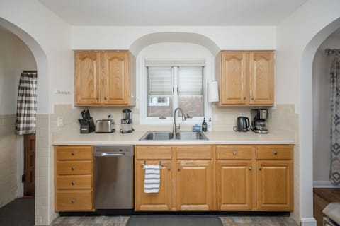 The kitchen is fully stocked with everything you need