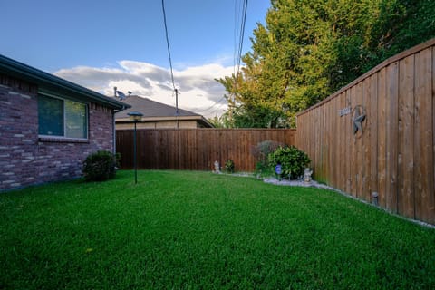 Backyard lawn and landscape
