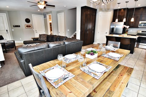 Ent 429 Dining Area with Seating for 8 and a view of Family Area and Kitchen