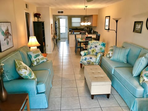 Open Floor Plan of LIving Room, Dining Area and Kitchen