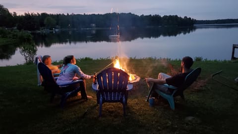 Enjoying the camp fire