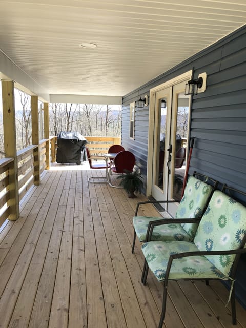 The porch. The double doors are the main entry into the house.