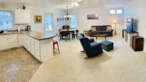 Upstairs kitchen and living room