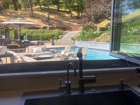 View from the kitchen - with a 10 ft. sliding Nana Window 