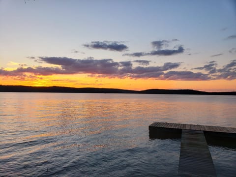 Beautiful Sunset from down near the dock. We added 2 jet ski ramps and a gangway