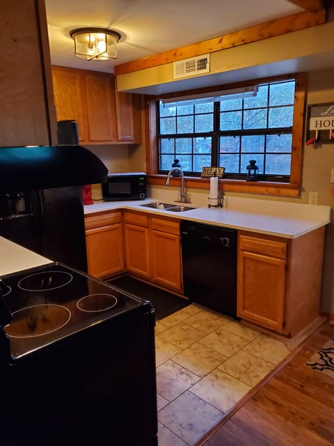 Kitchen with lake view
