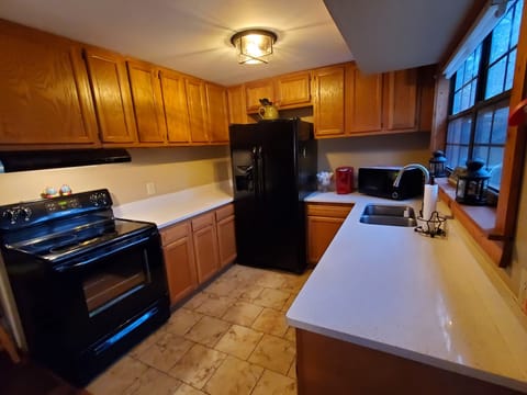 Kitchen with brand new quartz countertops