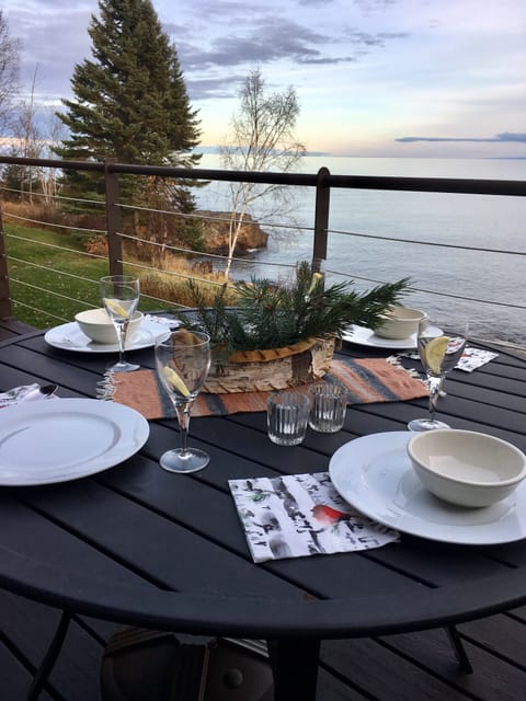 Deck (electric grill, table and chairs)