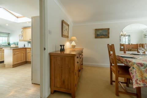 Ground floor: Dining room leading into kitchen