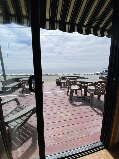 View from the front living area onto the deck.