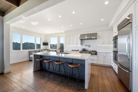 Top of the line remodeled kitchen with Thermador stove, oven and all you need