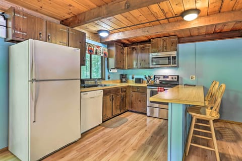 The kitchen is fully equipped for the at-home chef.