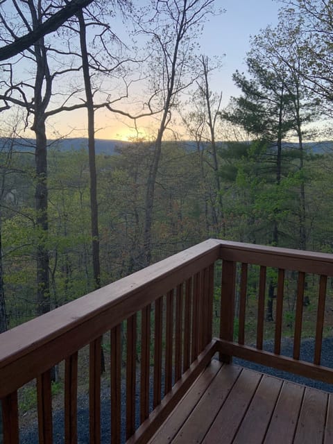 Amazing view from the deck with grill and chairs!
