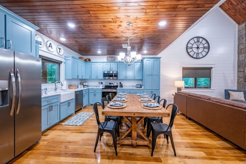 The formal dining table is set for 8.